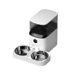 Smart Automatic Pet Feeder with 1080P Video & Voice Interaction | 5L Capacity with Double Food Bowls for Cats and Small Dogs