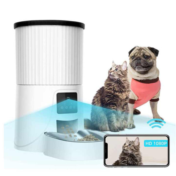 Smart 4L Automatic Pet Feeder with 1080P HD Video | Voice Recording, Time Feeding, and Key Lock for Dogs and Cats - Image 6