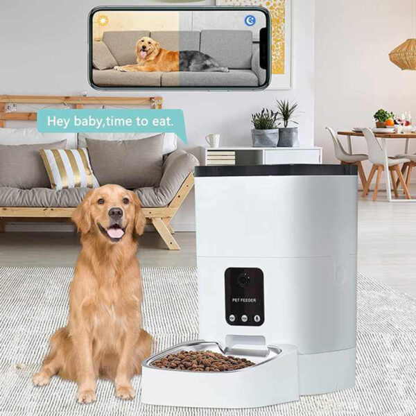 WiFi Smart Pet Feeder with 1080P HD Camera | 4L/6L Automatic Cat Feeder with Video Interaction and Night Vision - Image 3