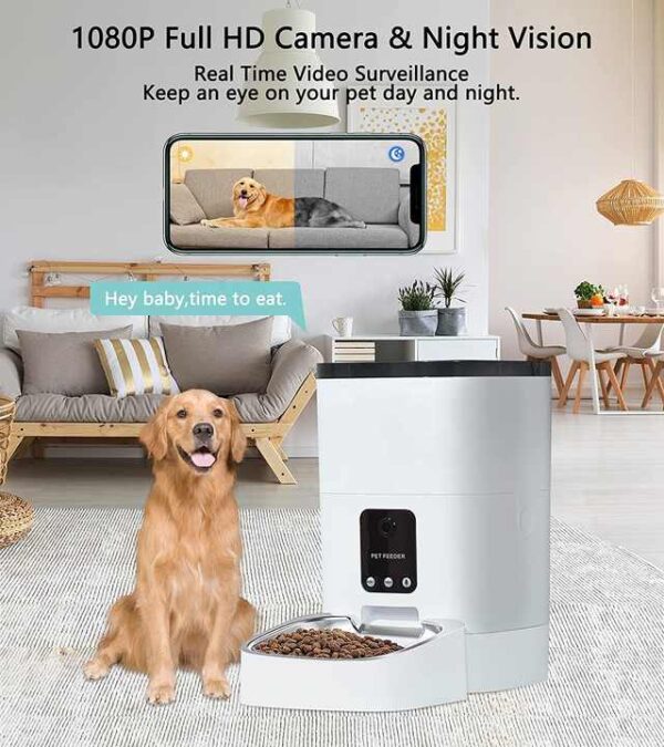 6L Smart Automatic Pet Feeder with Full HD Video, Mobile App Control, Voice Interaction, Up to 8 Meals/Day | For Cats & Dogs - Image 4