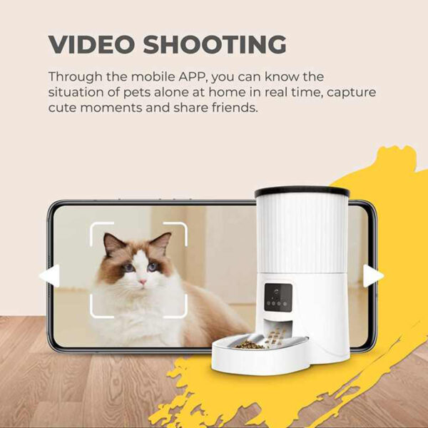 Smart 4L Automatic Pet Feeder with 1080P HD Video | Voice Recording, Time Feeding, and Key Lock for Dogs and Cats - Image 8