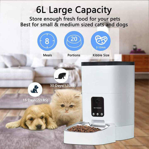 WiFi Smart Pet Feeder with 1080P HD Camera | 4L/6L Automatic Cat Feeder with Video Interaction and Night Vision - Image 5