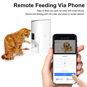 Smart 4L Automatic Pet Feeder with 1080P HD Video | Voice Recording, Time Feeding, and Key Lock for Dogs and Cats