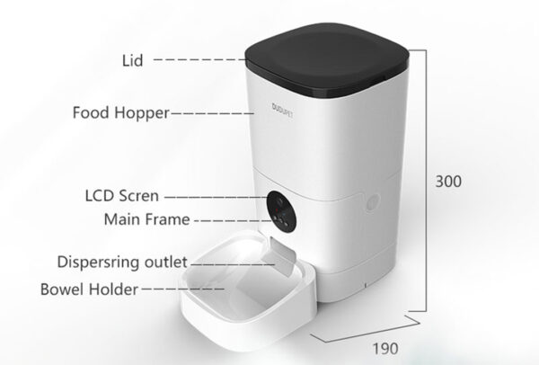 6L Smart Automatic Pet Feeder with Stainless Steel Bowl, Dual Power, 10s Voice Recorder & LCD Display – Removable Bowl, Power-Off Memory, for Cats and Small Dogs
