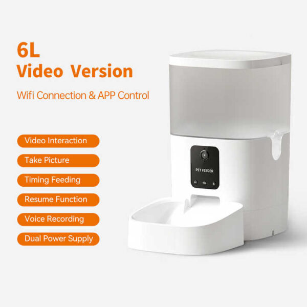 6L Smart App WiFi Automatic Pet Feeder | Power-Off Protection | LCD Display | Pet Food Bowl for Dogs & Cats - Image 3