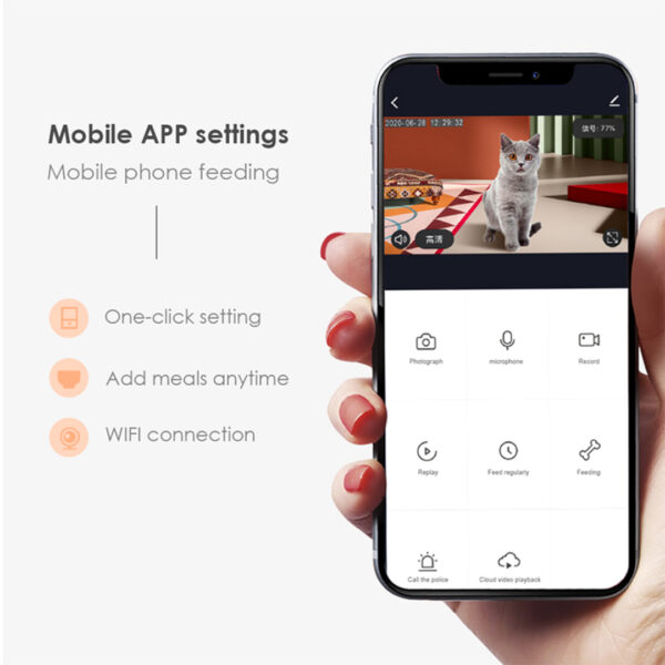 6L Smart Automatic Pet Feeder with 1080P HD Camera, Remote Control & Voice Interaction | For Cats, Dogs, and Small Animals - Image 8