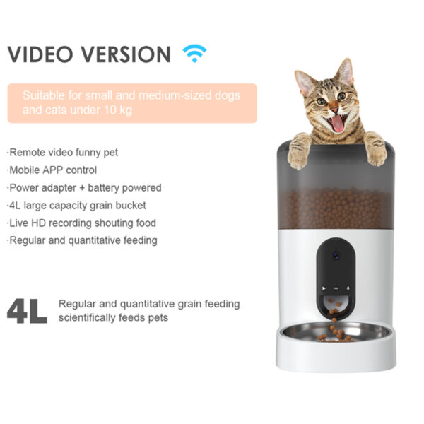 6L Smart Automatic Pet Feeder with 1080P HD Camera, Remote Control & Voice Interaction | For Cats, Dogs, and Small Animals - Image 9