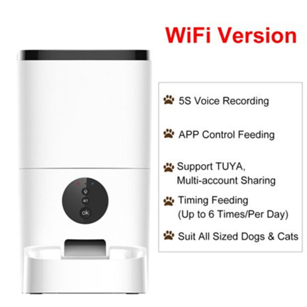 WiFi App-Controlled Smart Pet Feeder | 4L Automatic Food Dispenser for Cats, Dogs, and Puppies - Image 5